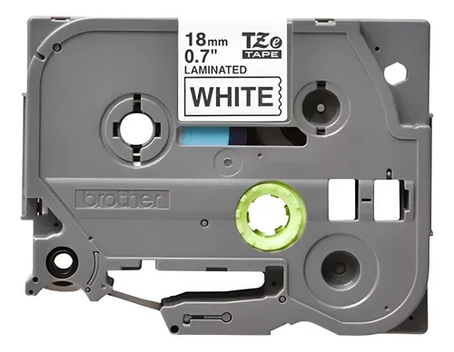 Cinta Brother Laminada TZe-241 Negro sobre Blanco 18mmx8m para Rotulador