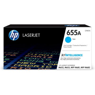 Tóner HP 655A CF451A Cyan LaserJet Enterprise